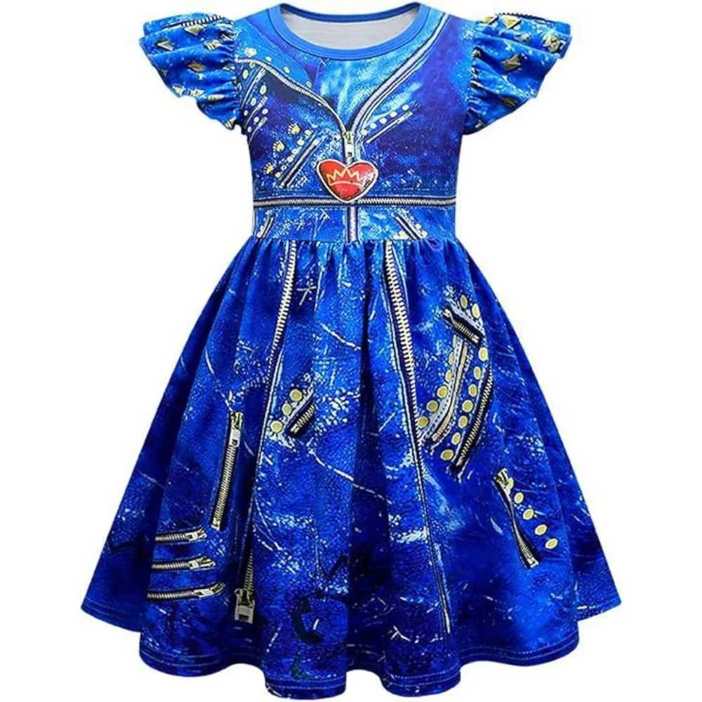 Movie Rise of Red Mal Cosplay Costume Evie Disguise Dress Uniform Suit for Kids Outfit Halloween Carnival Party Clothes Roleplay W250117