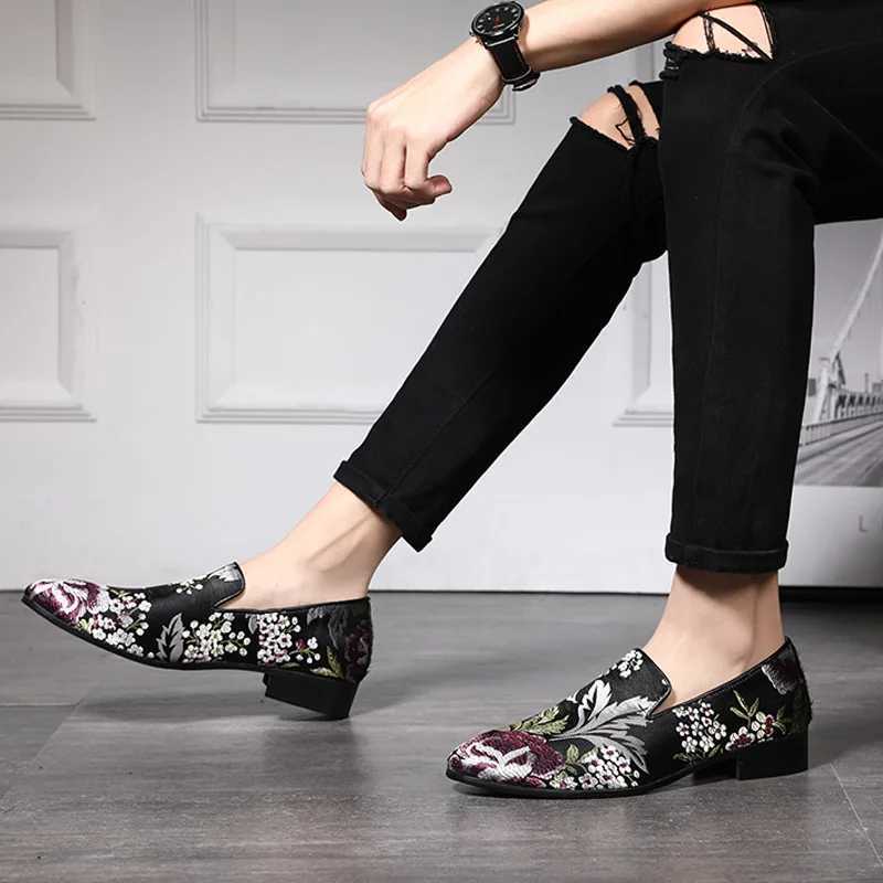 Mens Casual Shoes Mens Comfortable Driving Loafers Light Men Embroidery Party Wedding Flats EUR Sizes 38-48XJ250118