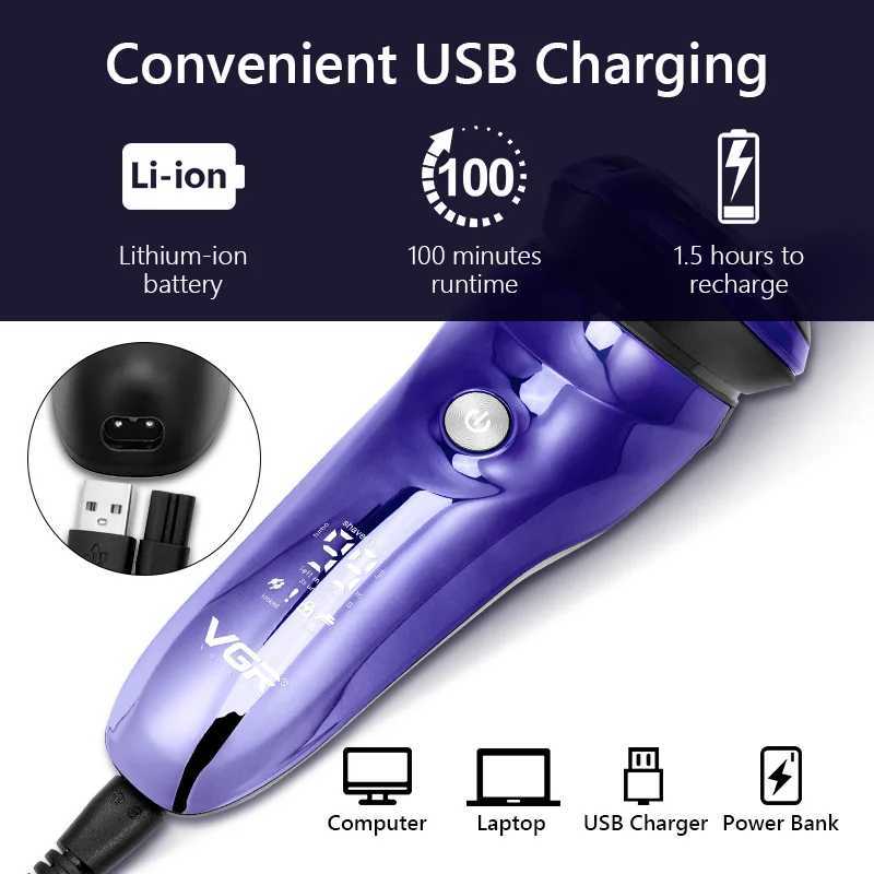 Mens Electric Shaver For Men Razor Smart Beard Shaving Beard Timmer Ipx7 Waterproof Shaving Mane LCD Display Electric RazorW250117