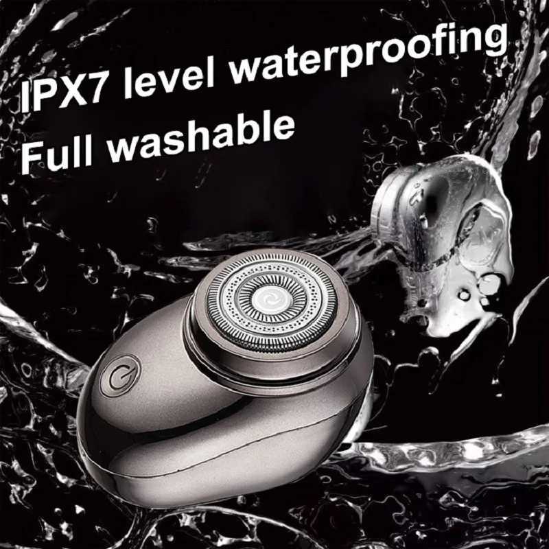 Mens Portable Mini Electric Razor Wet and Dry Shaver Stainless Steel Turbo Rotating with 1PC USB Travel Face Full Body ShaveW250117
