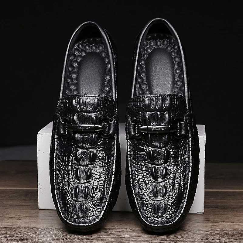 Genuine Leather Loafers Mens Luxury Slip Casual Driving Shoes with Fur Winter Warm Shoes Men Boat Shoes Size 38-45XJ250118