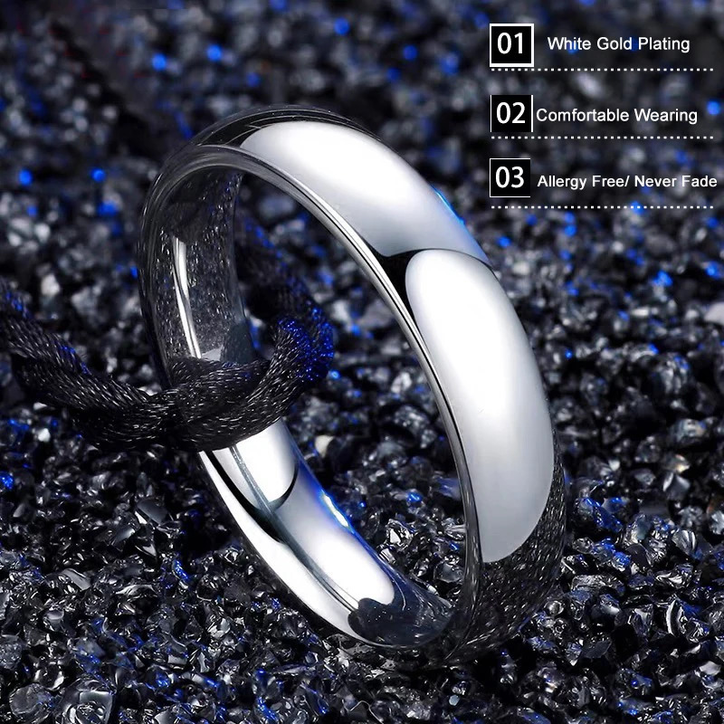 100% original 925 sterling silver ring 4mm white gold ring recommended for women wedding ring gift jewelry 250110