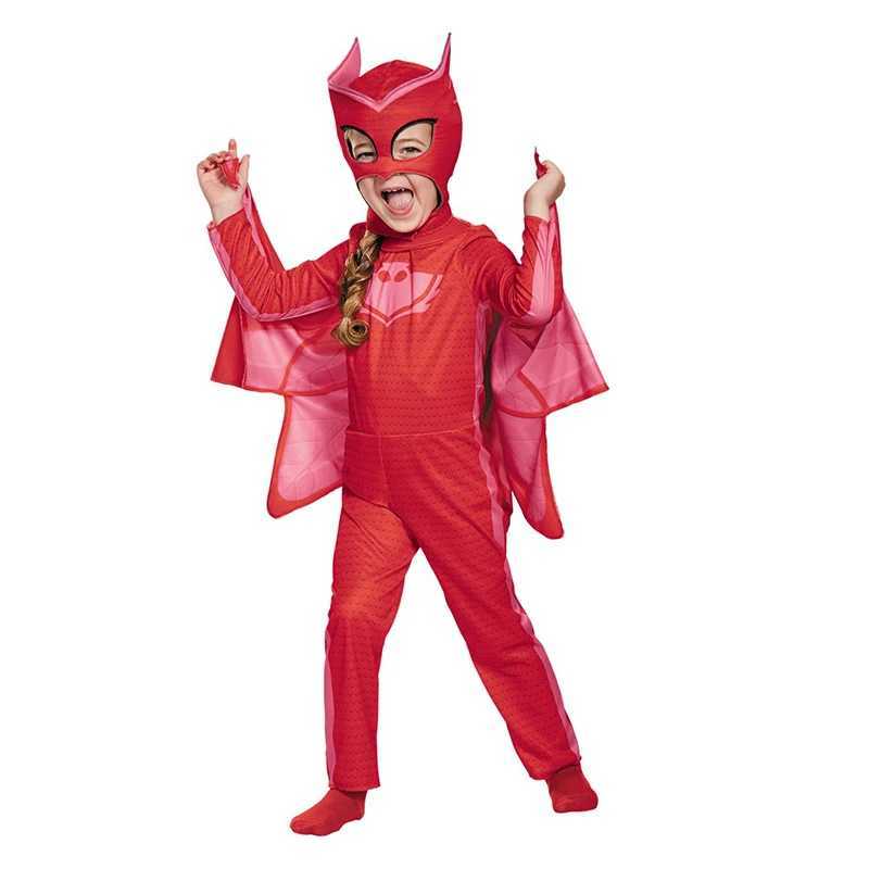 Unisex Girls Super Owl Hero Suit Fancy Dress Cosplay Cat Boys Gecko Animal Halloween Costume Jumpsuit Pajama for Boys Girls W250117