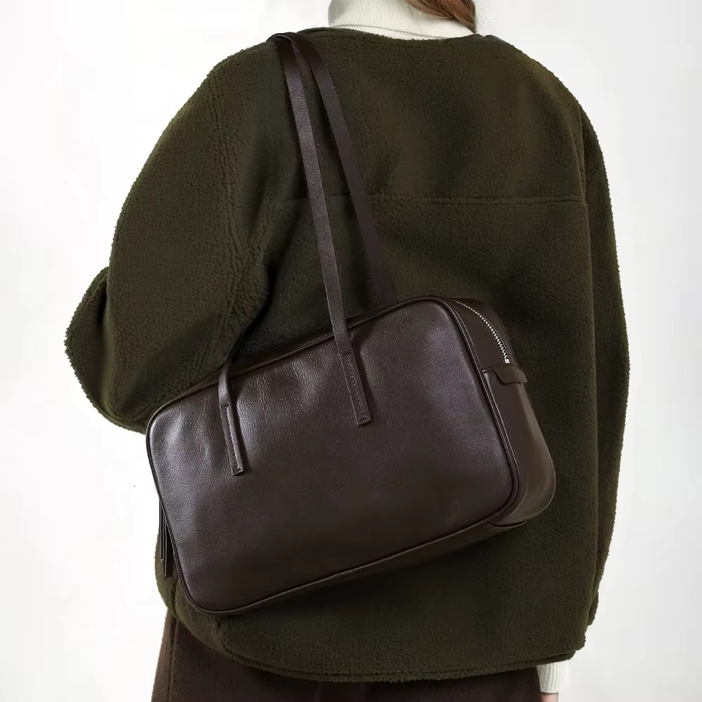 Motingsome 100% Cowhide Shoulder Designer Bags Underarm Purses Fashionable Lady Genuine Leather Satchel 2025 New