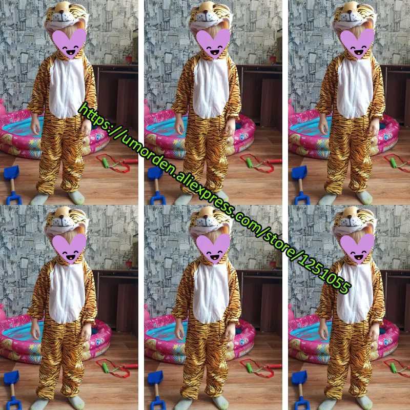 Order 2-8Y Toddler Kids Child Tiger Costume Jumpsuit Hoodie for Boys Girls Animal Themed Party Fancy Dress W250117