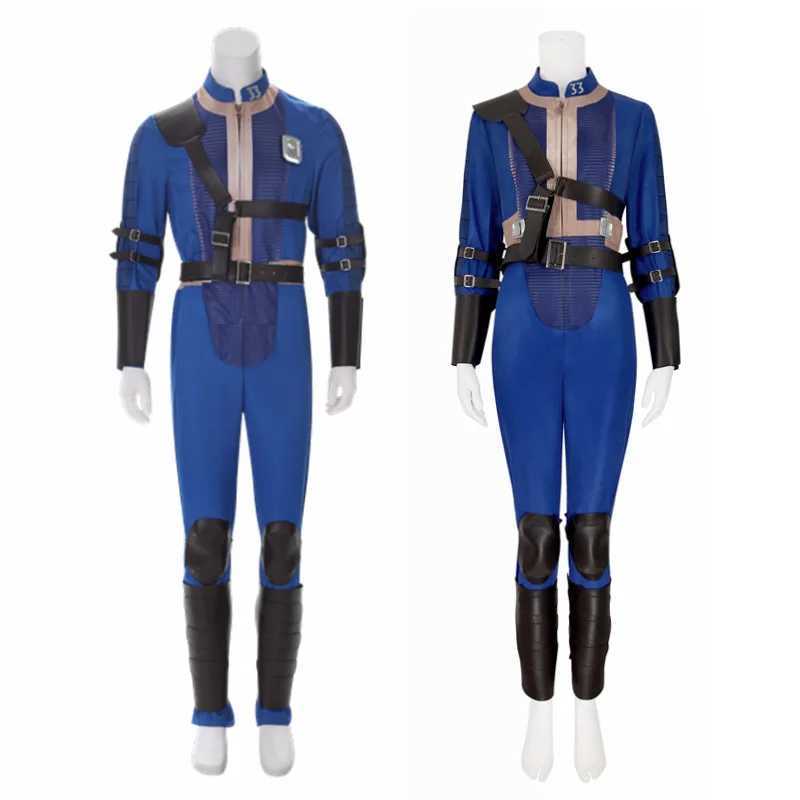 Game MacLean Cooper Cosplay Costume Radiation Disguise bodysuit Hero Blue Jumpsuit for Kids Adult Halloween Carnival Party W250117