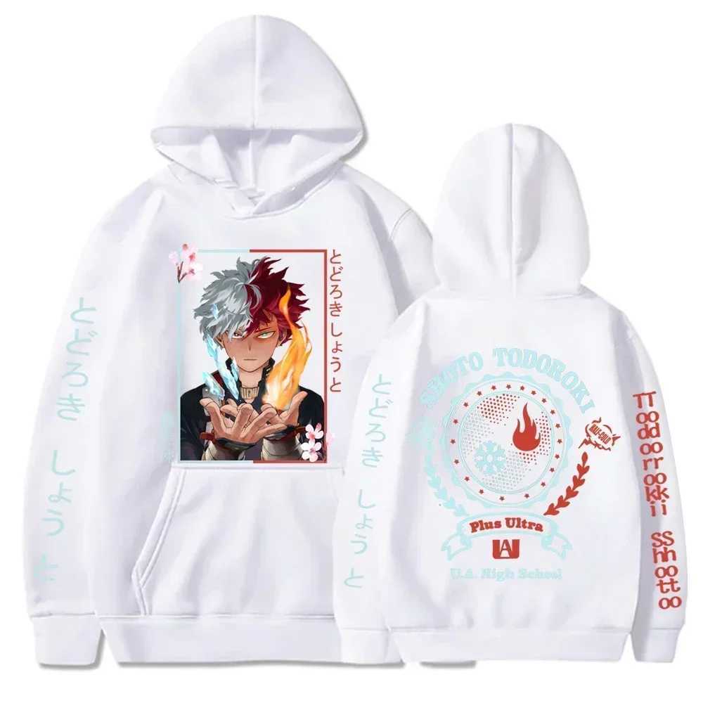Anime My Hero Academia Todoroki Shoto Cool Hoodies Sweatshirts Women UA High School Harajuku Aesthetic Y2k Winter Warm Hoodies W250117