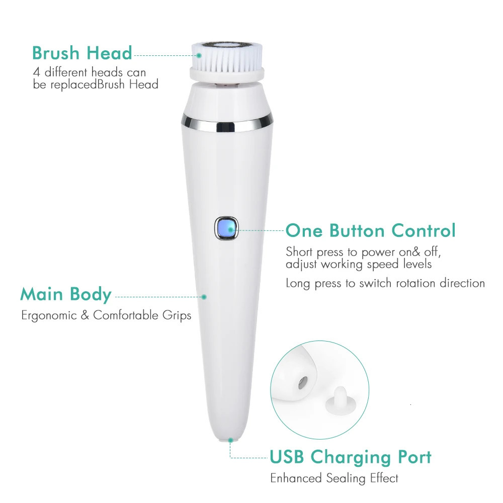 Electric Face Cleansing Brush Skin Care Vibration Makeup Pore Washing Silicone IPX7 Waterproof Face Cleaner Massager 250121
