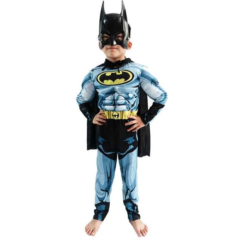 Childrens bat role-playing jumpsuit hero costume set with corner mask male superhero Wayne role-playing high-quality Halloween carnival party W250117