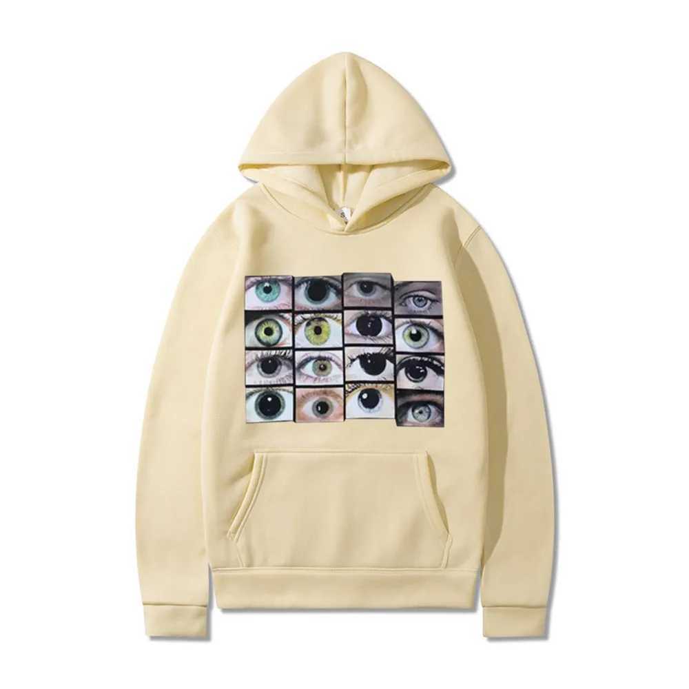 Mens Hip Hop Streetwear Hooded Sweatshirt Eyes Print Y2K Clothing Harajuku Pullover Autumn Winter Fleece Sportswear W250117