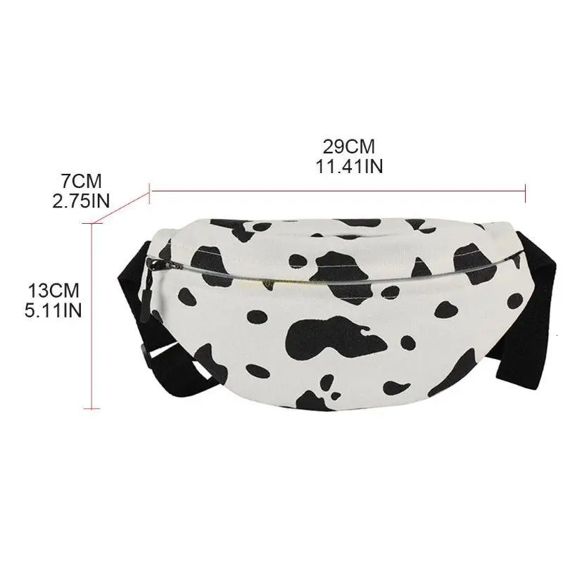 Women Cow Print Waist Fanny Pack Belt Pouch Travel Hip Bum Shoulder Bag Purse Drop 250122