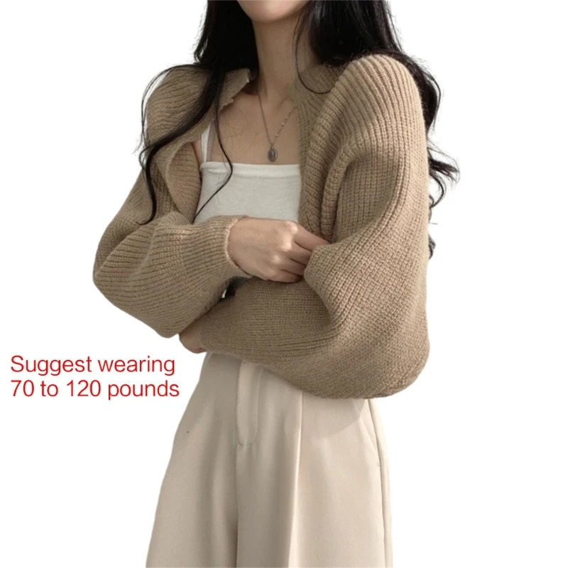 Women Cardigans Open Front Shrugs Long Sleeve Cropped Cardigan Sweaters Shrug Boleros drop 250109