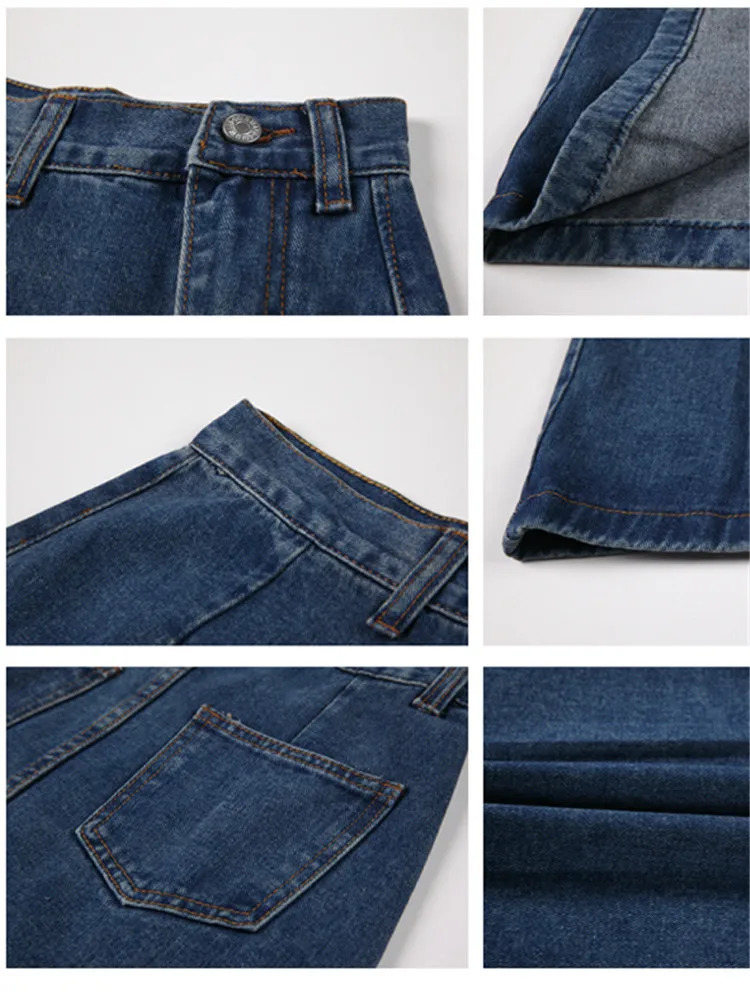 Seoulish Womens Midi Denim Skirts Spring Summer Side Split High Wasit Jeans Skirt Straight Female A-line Pencil Skirt 250118