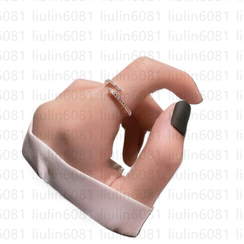 Designer Woman's gold ring Classic Dias Mens Electroplated real Rose Gold Thin Style with Jewelry gift Case