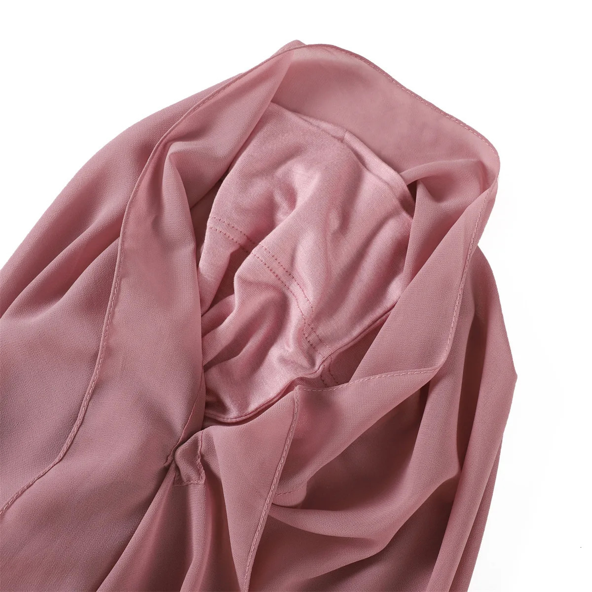 Premium Instant Chiffon Hijab Wrap With Bulit-in Magnets Solid Color Muslim Women Scarf Shawl with Undercap 250121