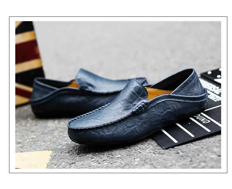 Leather mens shoes Casual luxury mens shoes Mocha shoes Breathable slippery mens boat shoes BDVEXJ250118