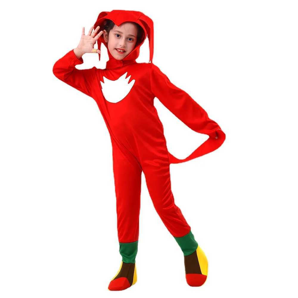 5 colors Halloween boy and girl tight fitting clothes childrens role-playing costumes Sonic anime jumpsuit white gloves gifts W250117