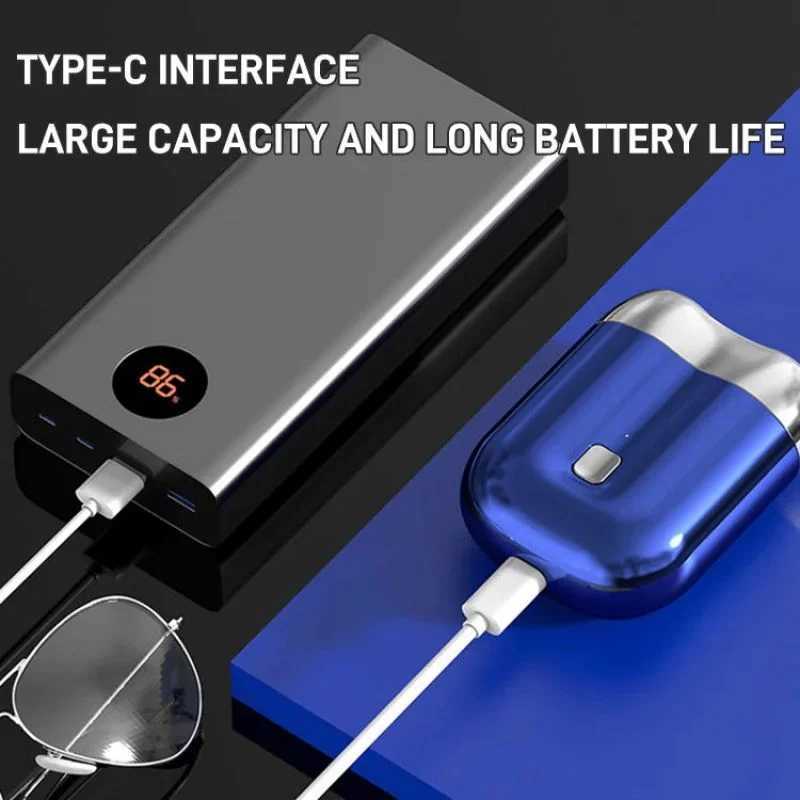 Double-headed Mini Magnetic Shaver Type-C Charging Silent Washable Electric Shaver Portable Men Women Electric Razor NewW250117