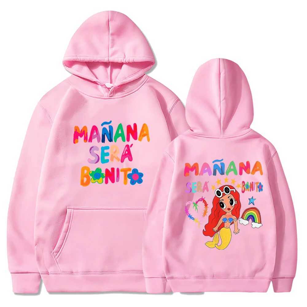 Female singer Carol G hoodie Manana Sera Bonito printed hoodie multi-color sweatshirt Y2k wool hoodie W250117