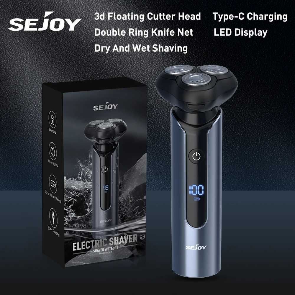 Sejoy Electric Shaver For Men 180 Min Dry Wet Shaving Razor Lpx7 Waterproof Type-C 3d Floating Cutter Head Mens Electric ShaverW250117