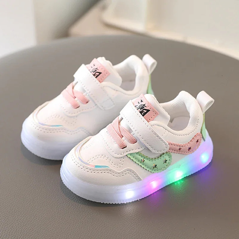 Spring Autumn Baby Girls Led Light Shoes Childrens Sneakers Toddler Glowing Outdoor Breathable Shoe 250115