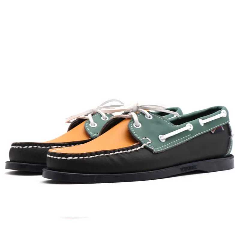 Mens Casual Genuine Suede Leather Docksides Classic Boat Shoes Loafers Shoes Unisex Handmade Shoes High QualityXJ250118