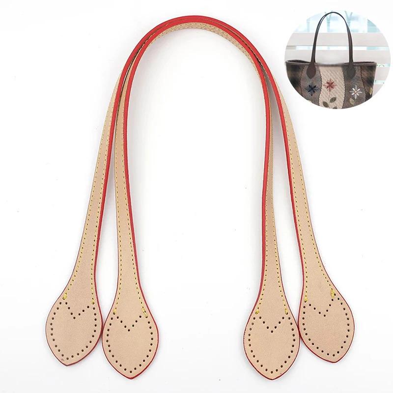 2PCS 60cm Bag Handles Genuine Leather Handbag Strap Portable Bag Strap Belt DIY Handmade Replacement Shoulder Strap Accessories 250121