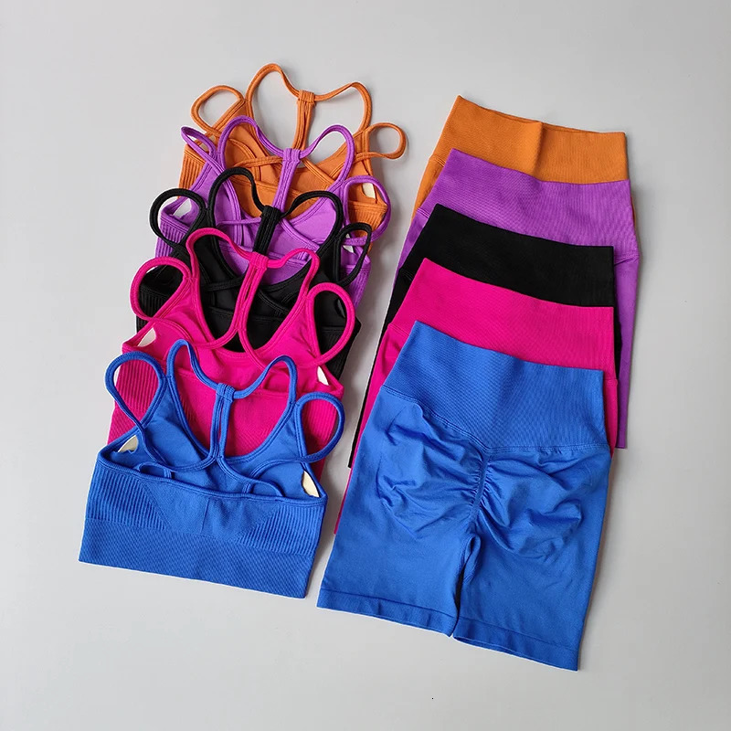 Peach High Waist Hip Lifting Sports Set Gathering Shockproof Quick Dried Yoga Clothes Running 34 Pants Fitness Two Piece 250113