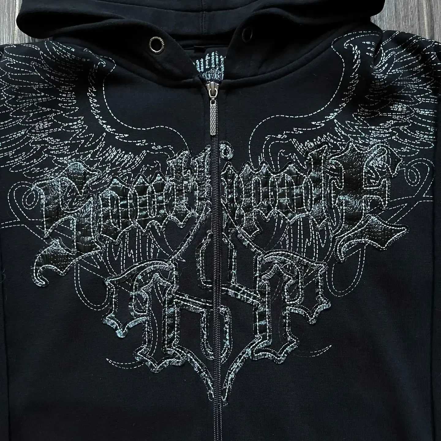 Y2K Fashion Zipper Hoodie New Gothic Large Pattern Printed Embroidered Hoodie Mens Loose Sweater Couple Casual Hoodie W250117