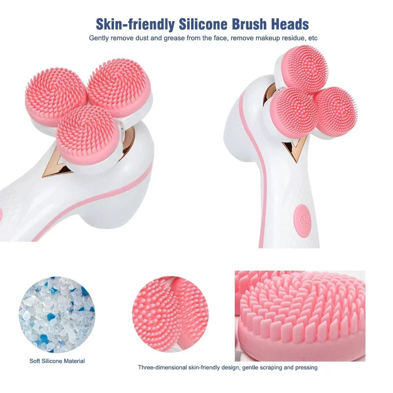 Spin Electric Face Brush Silicone Facial Cleansing Brush For Skin Deep Cleaning Blackhead Removal Pore Cleaner Beauty Face Tools 250121