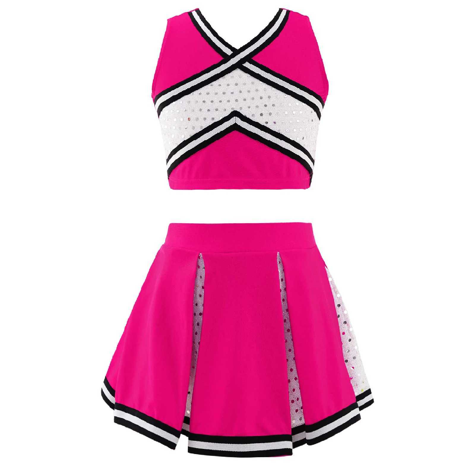 Childrens Cheerleading Uniform Cheerleading Costume School Girls Cheerleading Dance Costume Set+Skiing Childrens Cheerleading Dance CostumeW250121