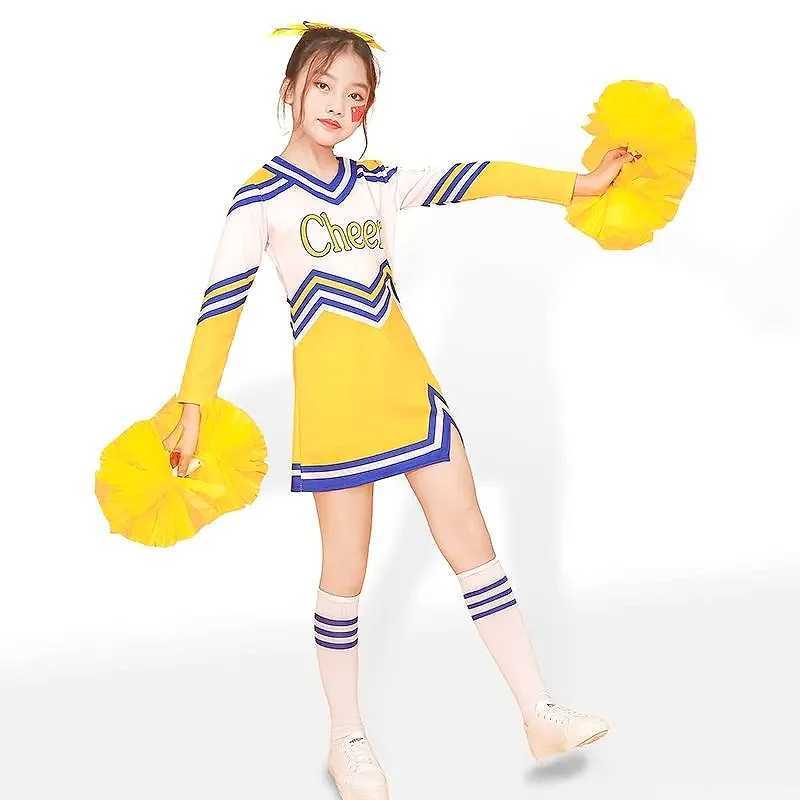 5 pieces/set for childrens competition cheerleading girls boys school team uniforms childrens performance costumes class set children girls school set