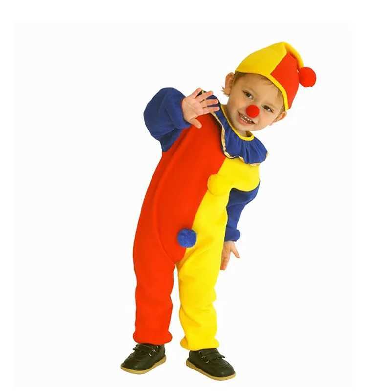 Learn Kids Carnival Clown Circus Cosplay Costumes Halloween Children Boys Girls Baby Birthday Halloween Party Jumpsuit Hat W250117