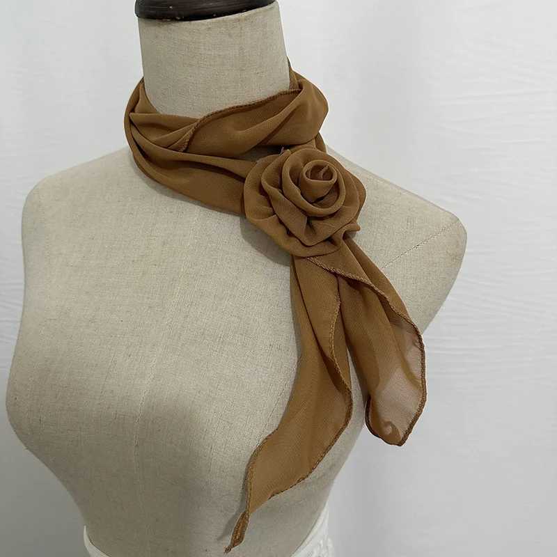 26Colors Decorative Headscarf solid rose Knotted scarf Shl shl flower Sunscreen Headscarf Ladies off scarf W250118