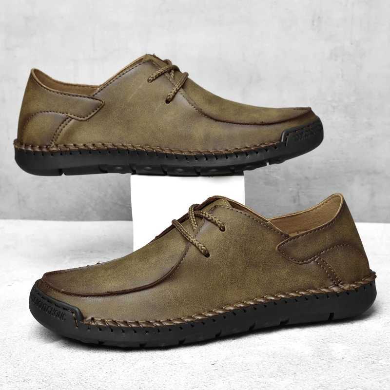 Handmade Casual Mens Leather Shoes Lightweight Leather Casual Shoes Hot Sale Men Loafers Comfy All-mah Driving ShoeXJ250118