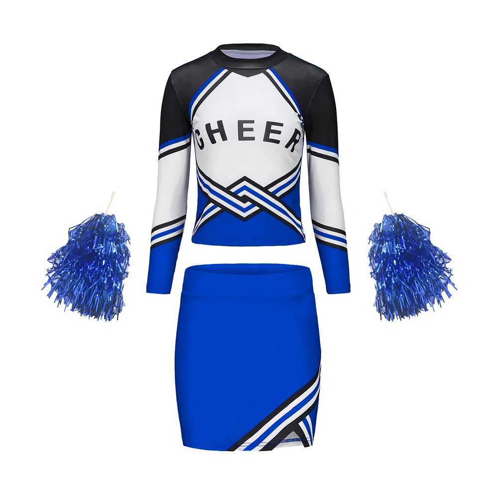 Child Cheerleader Uniform Dress Outfit Cosplay Costume School Girls Musical Sports Team Suit Summer Childrens Set Role PlayingW250121