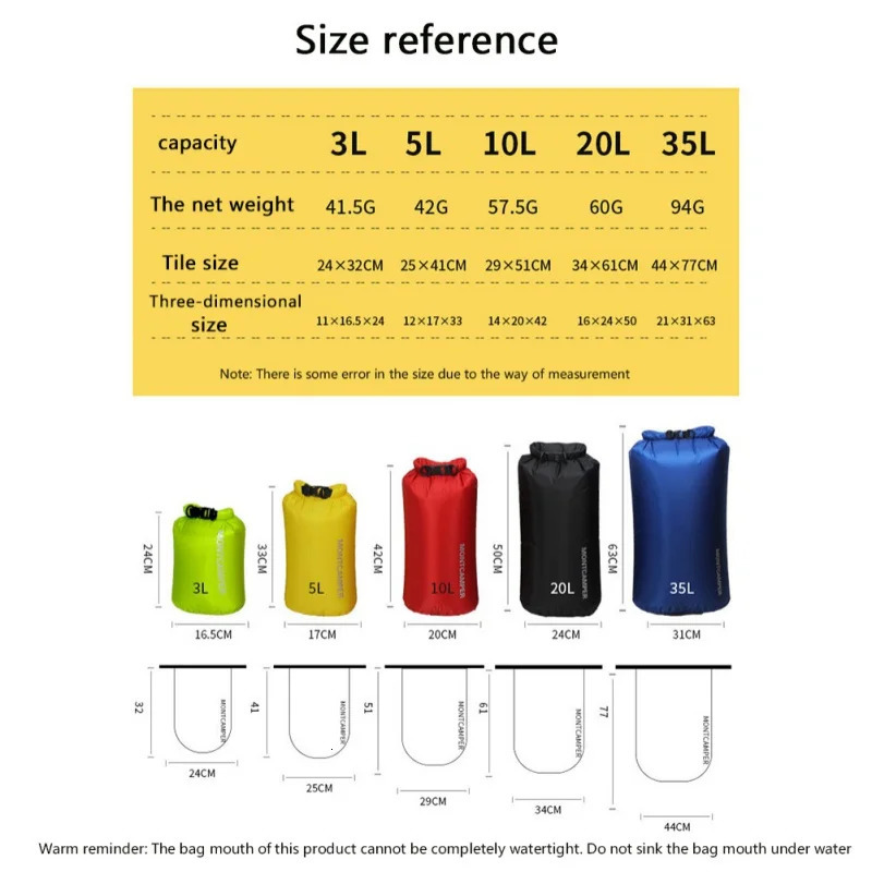 Waterproof 30D Dry Bag Nylon Ultralight Swimming Trekking Storage Bags Sailing Canoing Boating Water Resistance For Camping Raft 250121