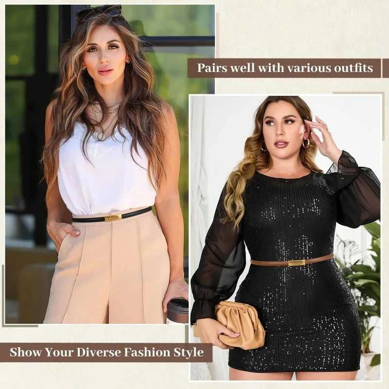 Womens tight patent leather ultra-thin belt with adjustable alloy buckle waist belt W250120