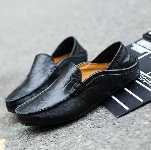 Leather mens shoes Casual luxury mens shoes Mocha shoes Breathable slippery mens boat shoes BDVEXJ250118