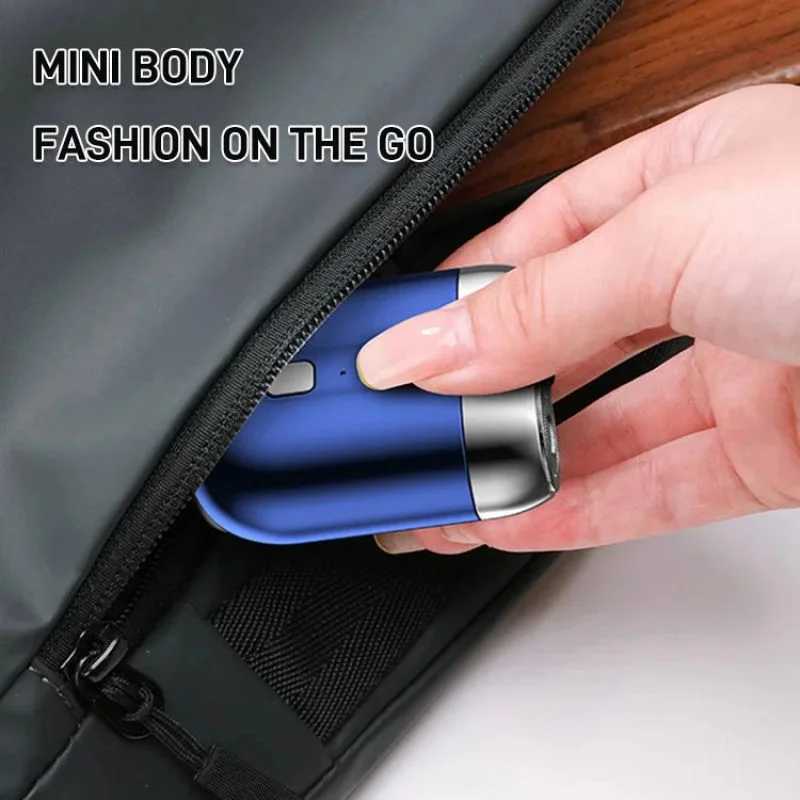 Double-headed Mini Magnetic Shaver Type-C Charging Silent Washable Electric Shaver Portable Men Women Electric Razor NewW250117