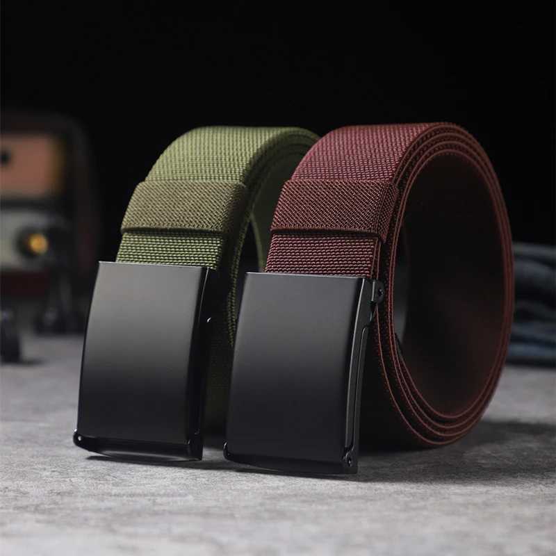 A suit of men elastic automatic buckle belt casual woven outdoor zippy belt using daily commuting W250120