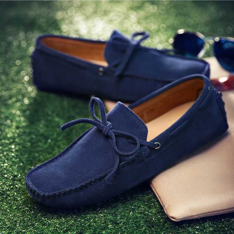 2025 Luxury Men Loafers Soft Boat Shoes Man High Quality Mens Shoes Casual Suede Genuine Leather FlatsXJ250118