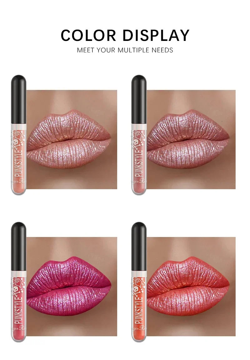 12 Colors Lip Gloss Set Glitter Diamond Lipstick Waterproof Long Lasting DIY Lip Gloss Kit with Lip Tint for Halloween Makeup 250108