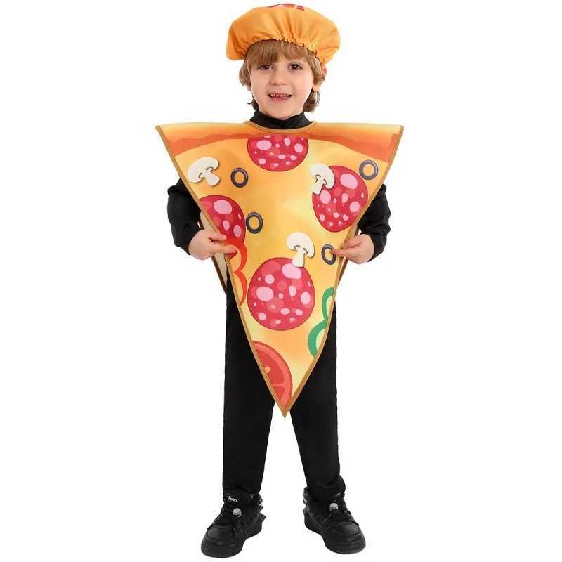 2024 New Halloween Food Cos Costumes Pizza Role Playing Costumes Childrens School Stage Performance Costumes W250117