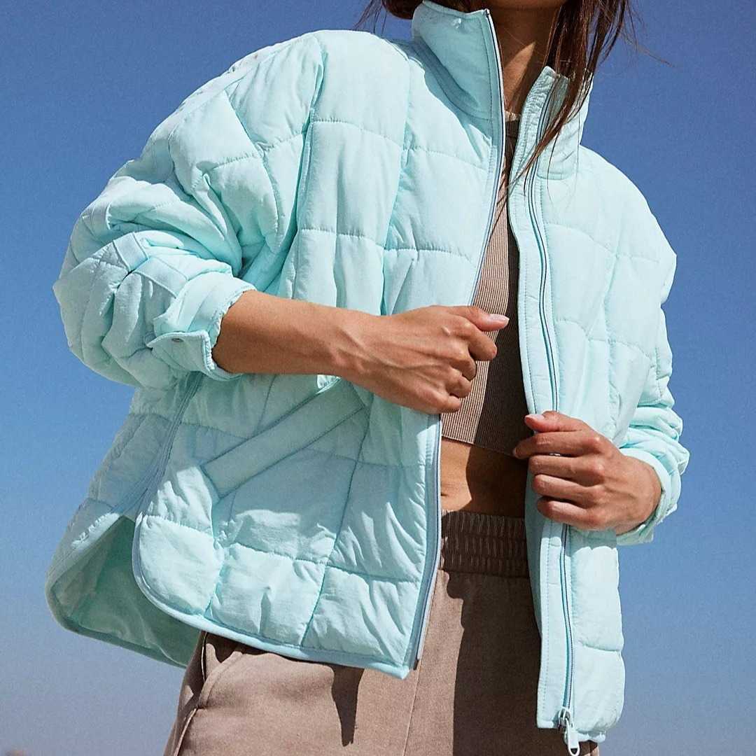 Autumn Winter New Womens Lightweight Zipper Compressible Cotton Suit Short Down Jacket Coat Womens Leather Womens Jacket 241209