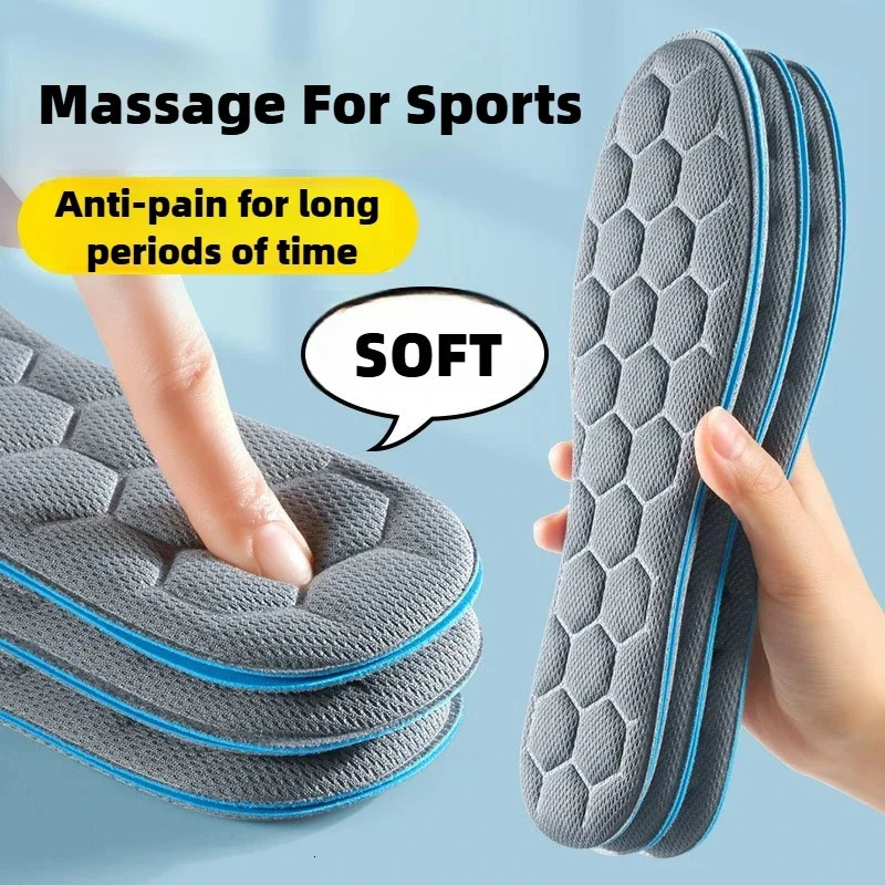 Men 5D Massage Insoles Super Soft Sports Shoes Insole for Feet Running Baskets Shoe Sole Arch Support Orthopedic Inserts 250114