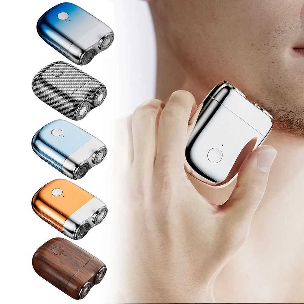 Mini Electric Shaver Mens Razor Beard Trimmer Shaver Double Head Beard Razor IPX7 Waterproof Rechargeable Portable Pocket RazorW250117