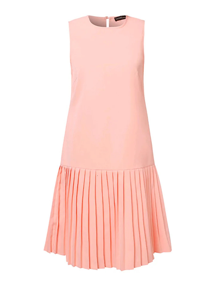 ZANZEA Summer Women Sleeveless Mini Dress Sweety Solid Pleated Short Dresses 2024 Party Elegant Sundress Casual Holiday Vestidos 250107