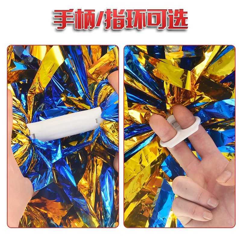Gold Cheerleading Pom Poms with Handle Cheer Balls Big Silver Red Yellow Blue Hand Dance Pompoms Accessories for Women Girl KidsW250121