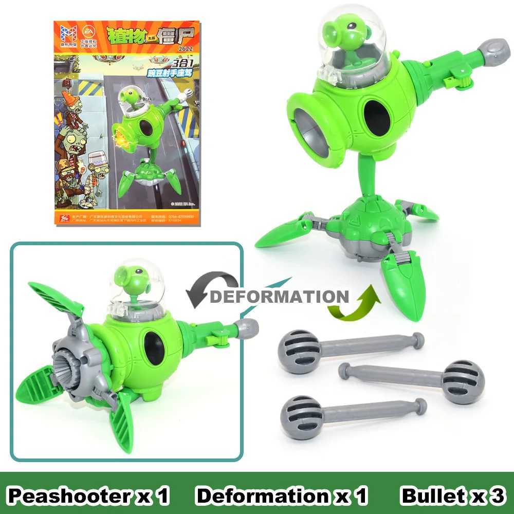 3 in 1 Assembly Deformation Toys For Boys Robot Doll PVZ Plant Vs. Zombie Mecha fighter PVC Action Figure Model Kid Gift W250120